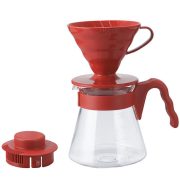 HARIO V60 комплект за филтриране на кафе, размер 02 - Червен