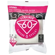 HARIO V60 хартиен филтър, размер 01 - бял, 100 бр.