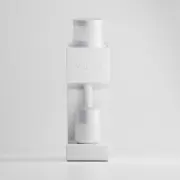 Премиум бяла кафемелачка Varia VS4 с алуминиев корпус и дозираща чаша.